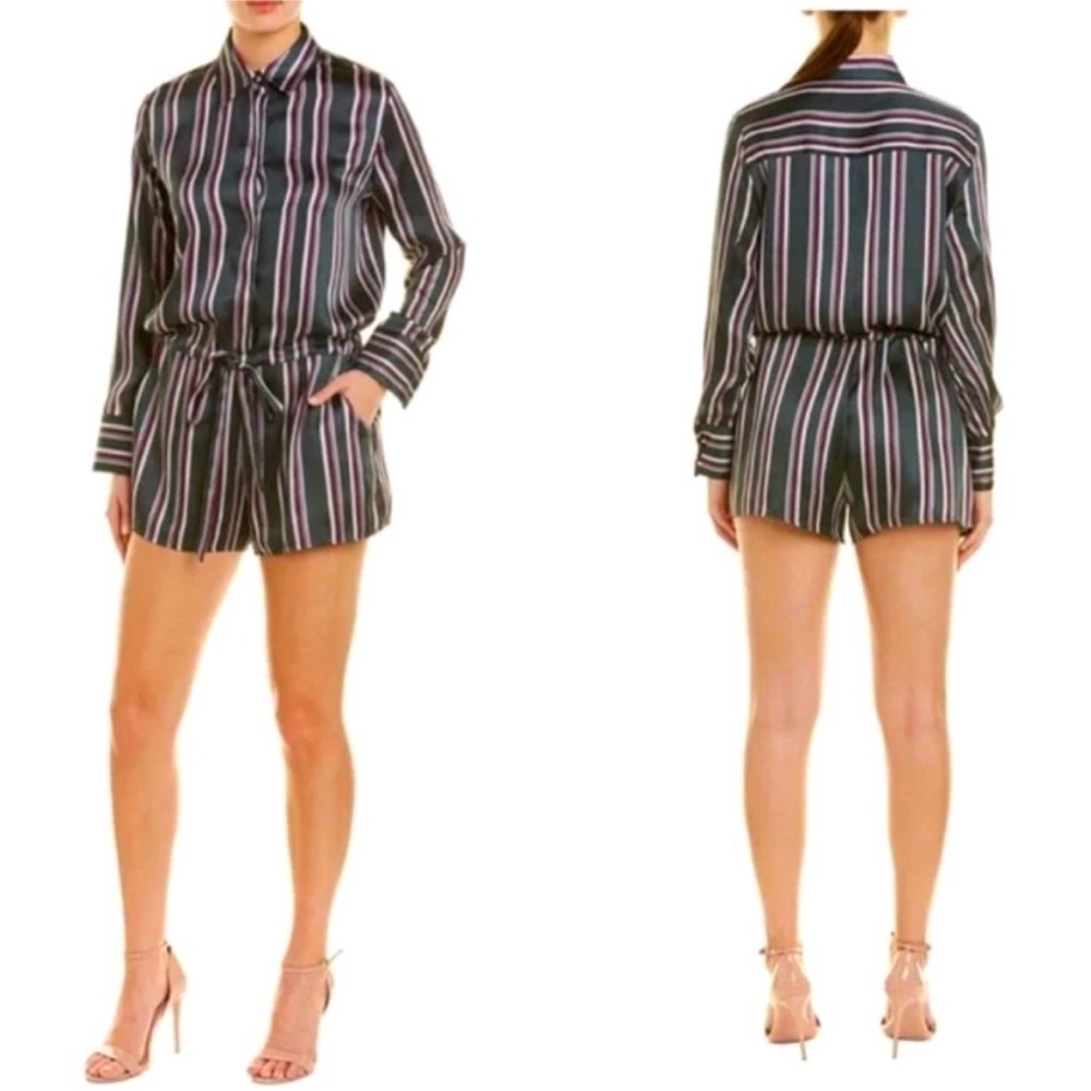 Alexis silk striped romper